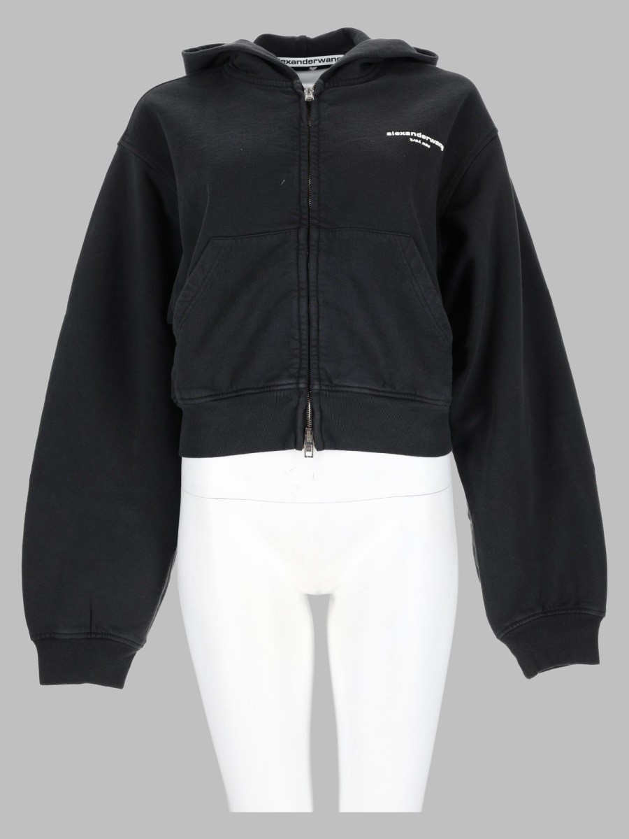 Alexander Wang Felpa Con Cappuccio E Zip Con Logo