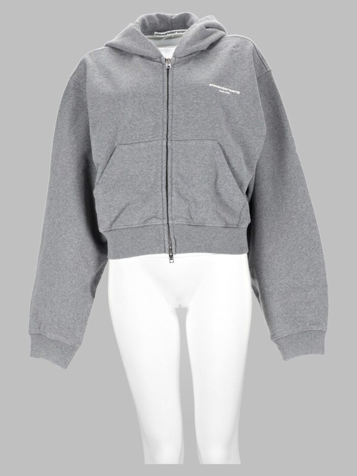 alexander wang felpa con cappuccio e zip con logo Alexander Wang Felpa Con Cappuccio E Zip Con Logo