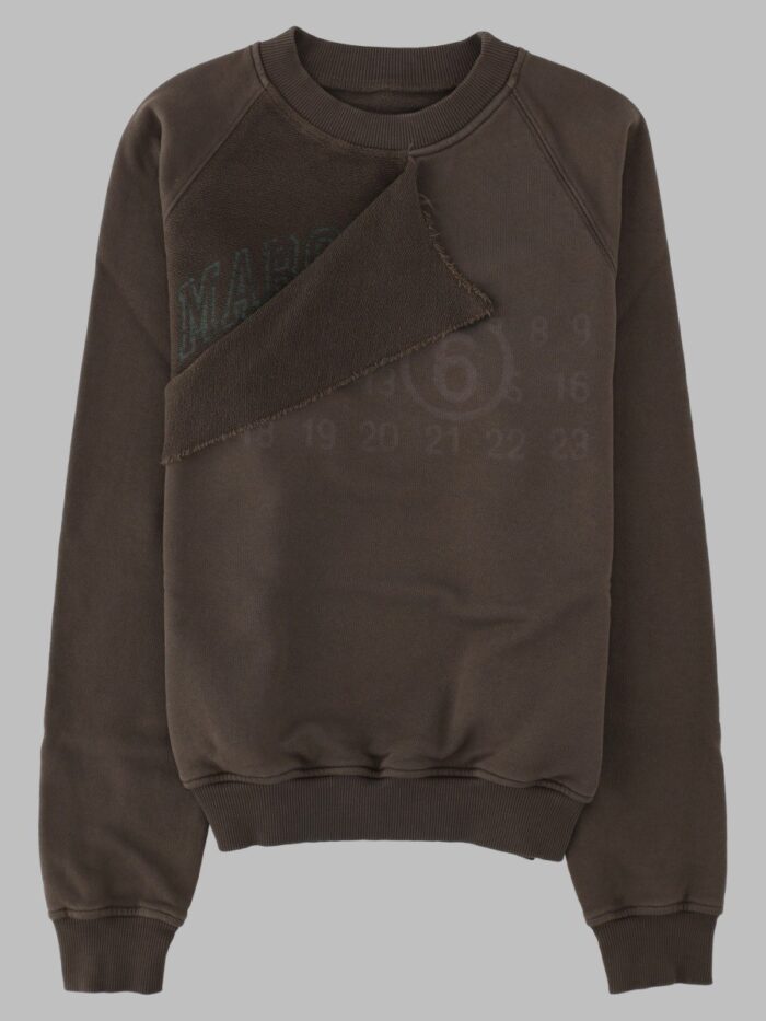 mm6 maison margiela felpa con dettaglio trompe l'oeil MM6 MAISON MARGIELA Felpa Con Dettaglio Trompe L'Oeil