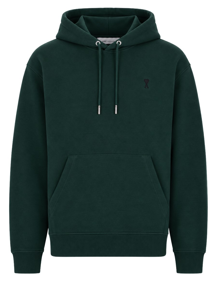 AMI PARIS FELPA CON LOGO E CAPPUCCIO
