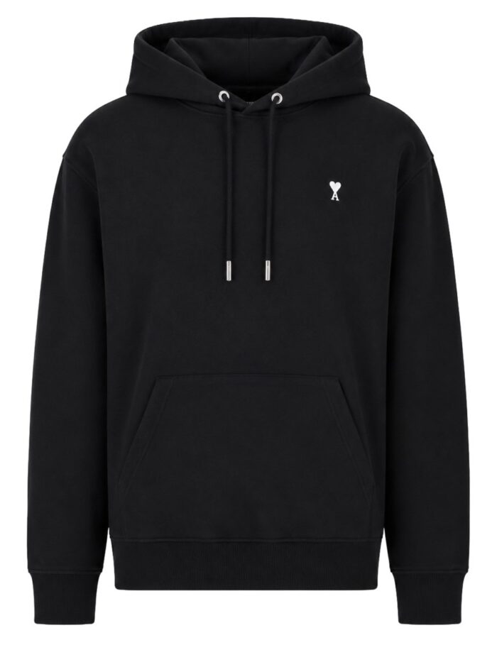 ami paris felpa con logo e cappuccio AMI PARIS FELPA CON LOGO E CAPPUCCIO