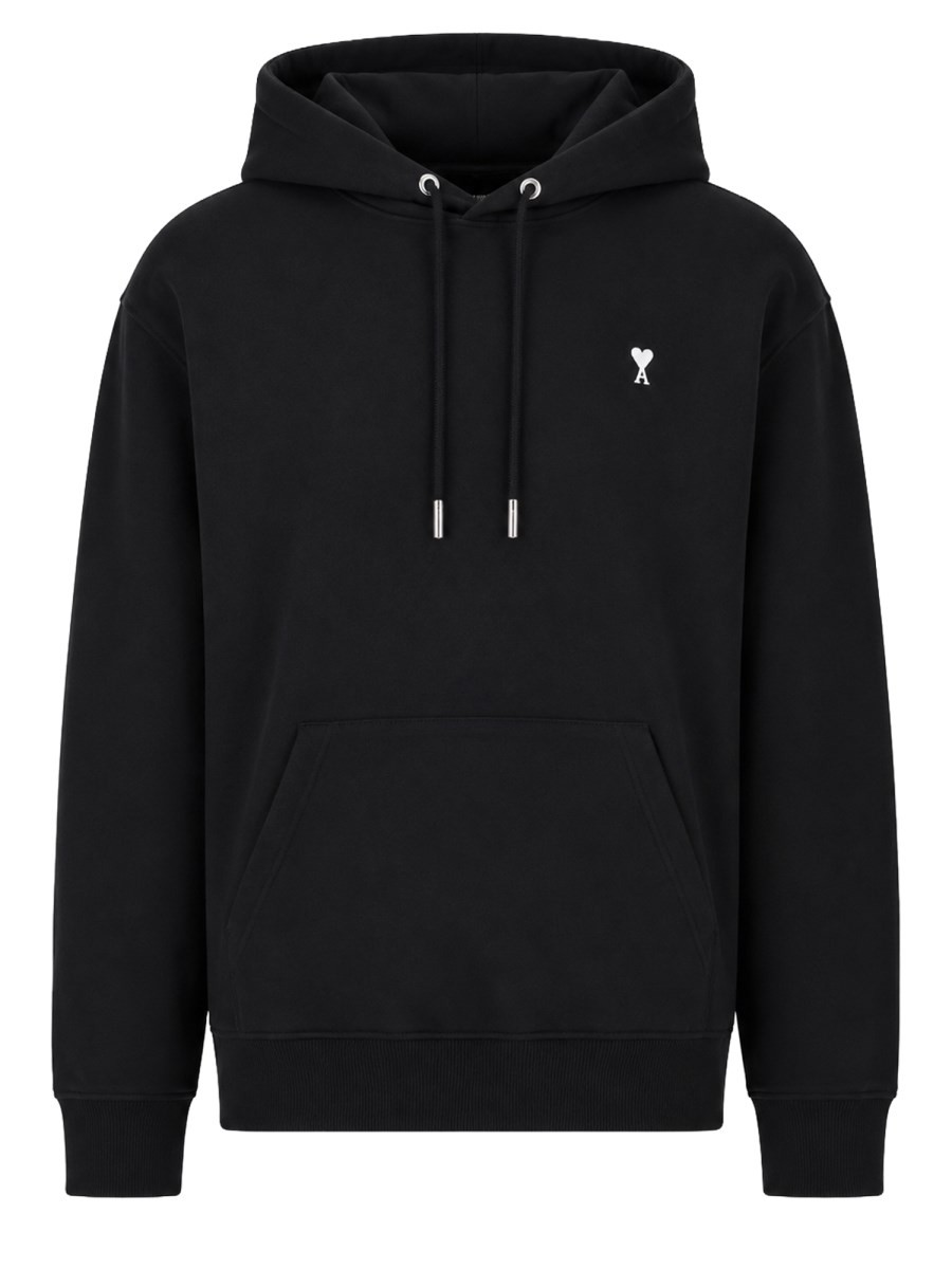 AMI PARIS FELPA CON LOGO E CAPPUCCIO
