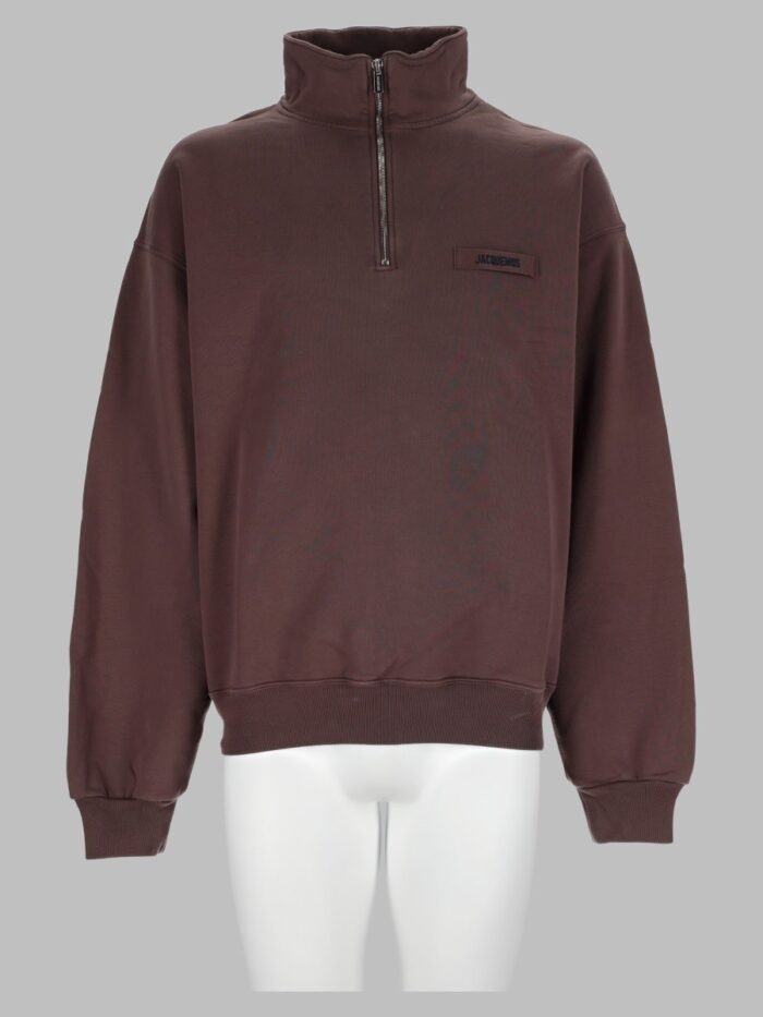 jacquemus felpa con logo e zip JACQUEMUS Felpa Con Logo E Zip