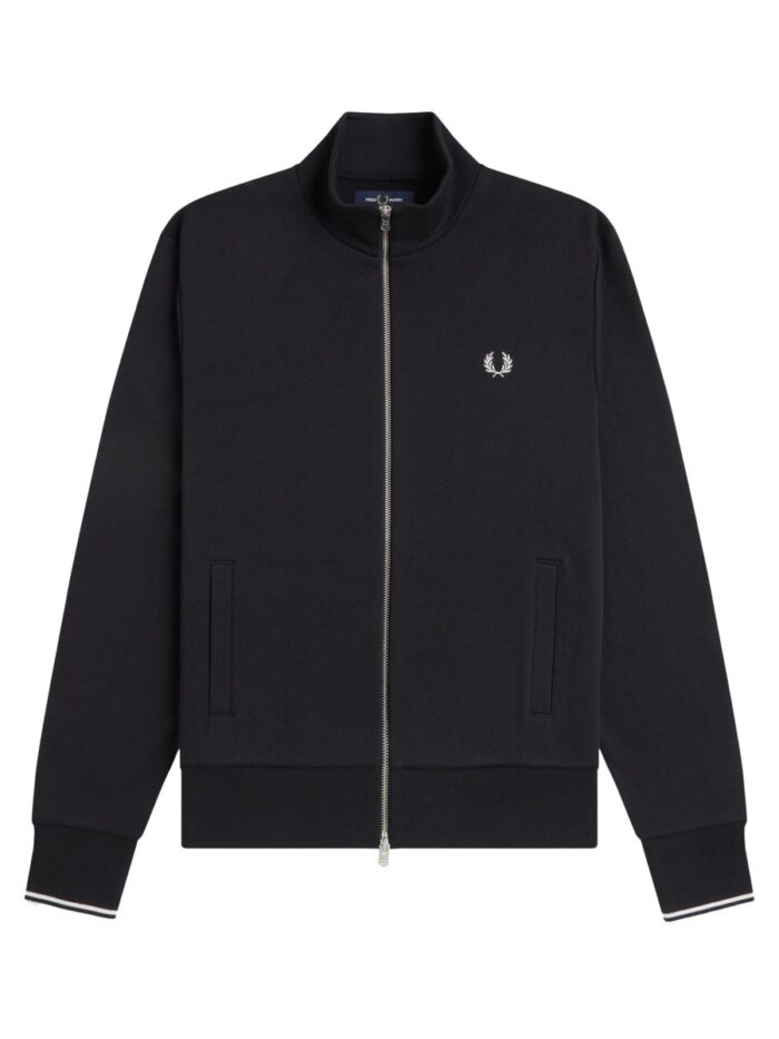fred perry felpa con logo e zip FRED PERRY Felpa Con Logo E Zip