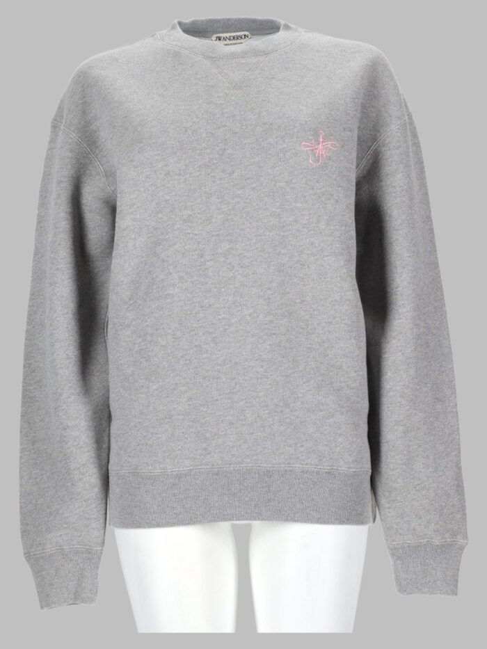 jw anderson felpa con logo ricamato "anchor" Jw Anderson Felpa Con Logo Ricamato "anchor"
