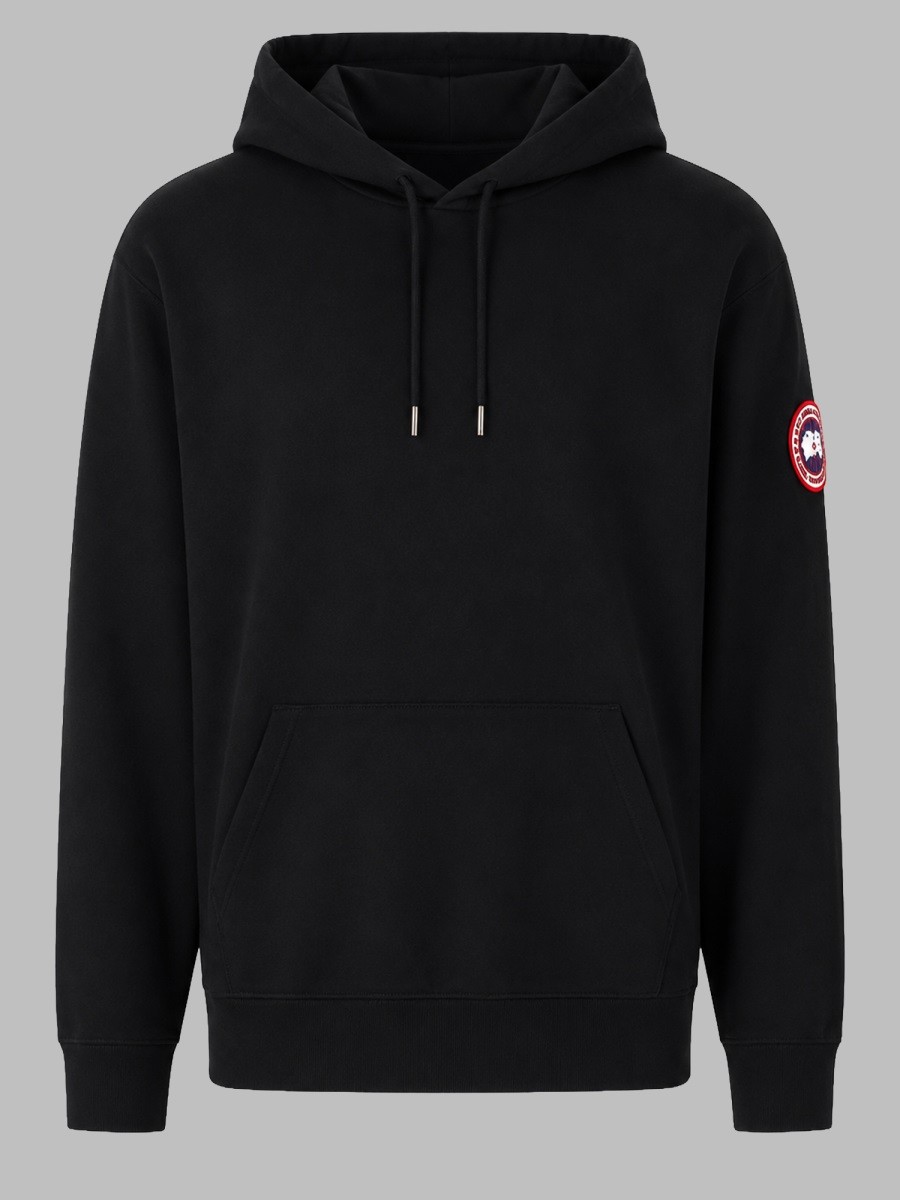 CANADA GOOSE FELPA CON PATCH LOGO E CAPPUCCIO