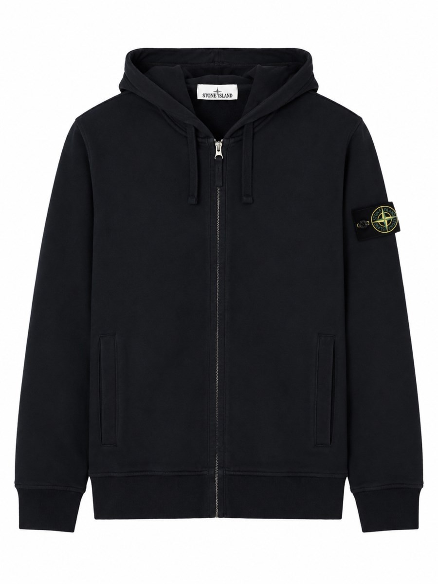 Stone Island FELPA CON PATCH LOGO E ZIP