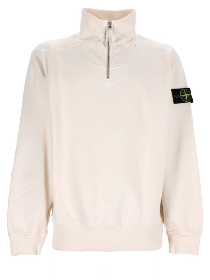 stone island felpa con zip corta e patch logo Stone Island Felpa Con Zip Corta E Patch Logo
