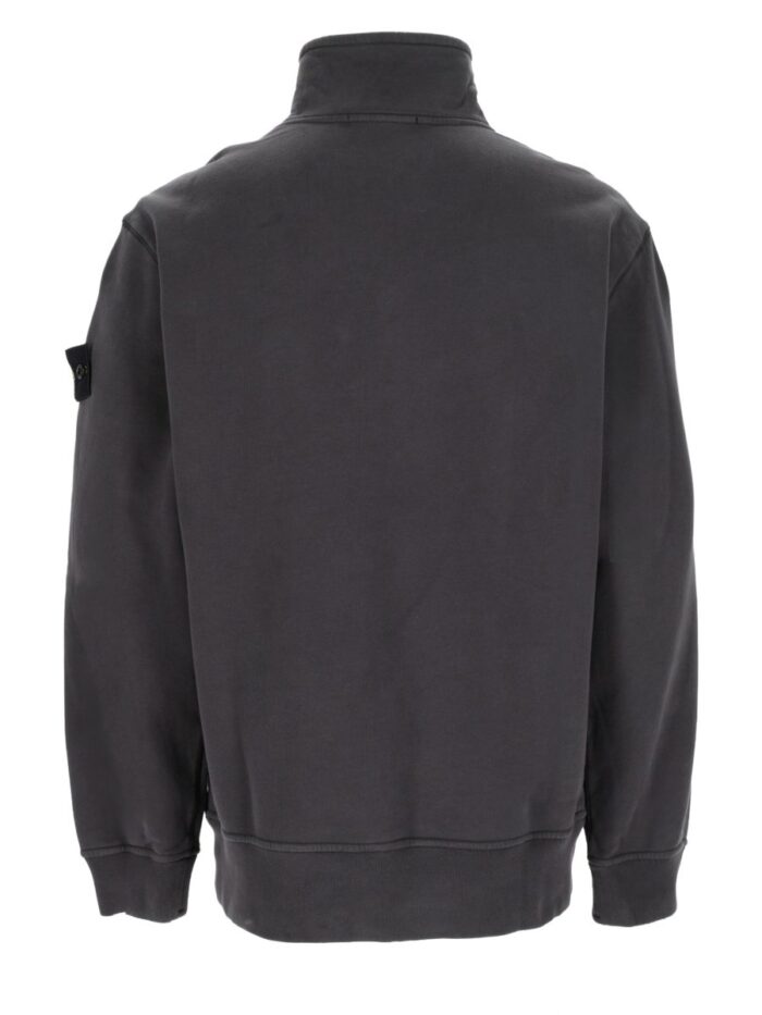 Stone Island Felpa Con Zip Corta E Patch Logo