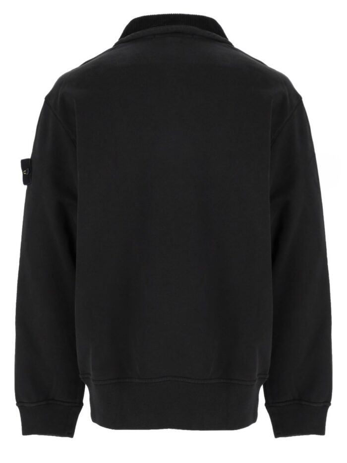 Stone Island Felpa Con Zip Corta E Patch Logo