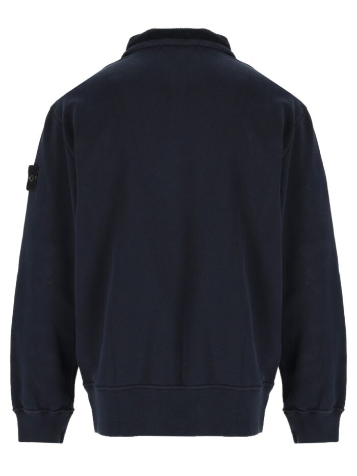 Stone Island Felpa Con Zip Corta E Patch Logo