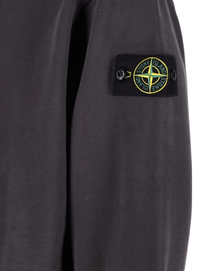 Stone Island Felpa Con Zip Corta E Patch Logo