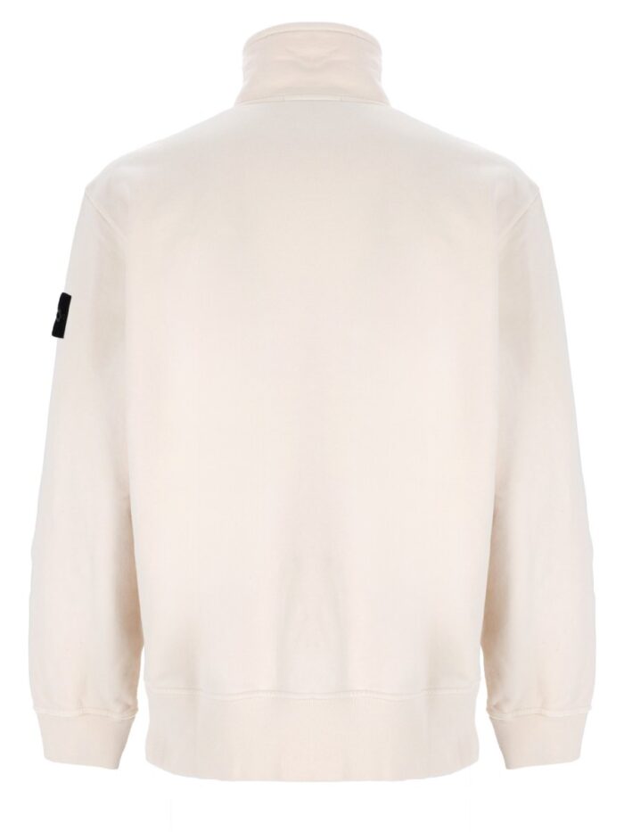 Stone Island Felpa Con Zip Corta E Patch Logo