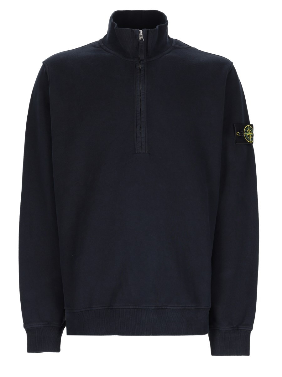 Stone Island FELPA CON ZIP CORTA
