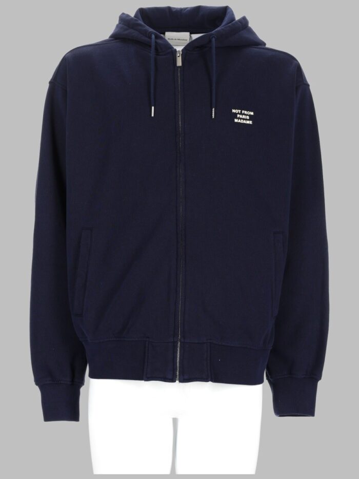 drole de monsieur felpa con zip e cappuccio Drole De Monsieur FELPA CON ZIP E CAPPUCCIO