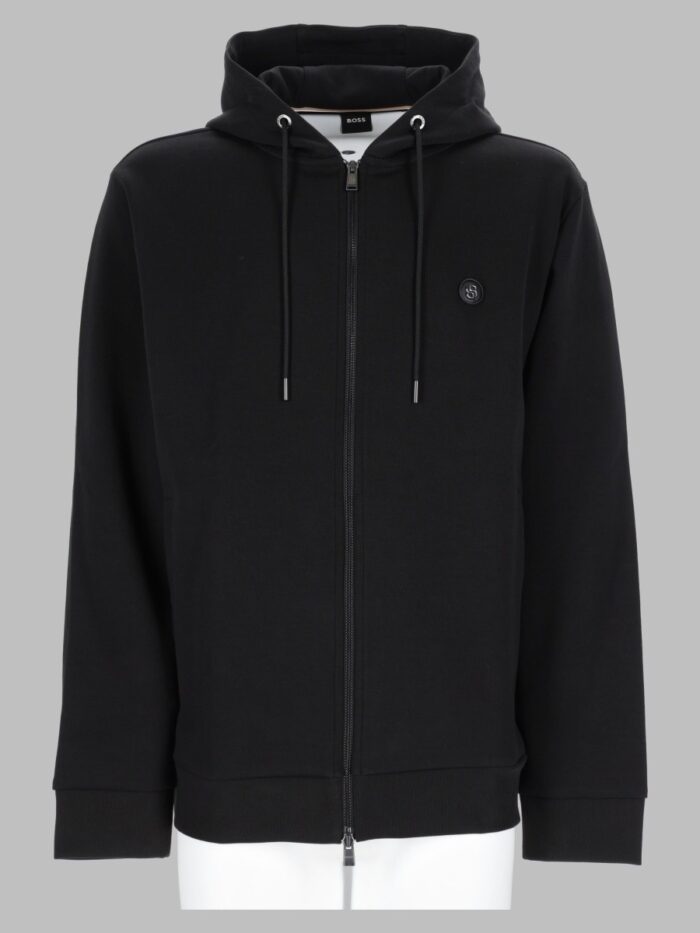 Boss FELPA CON ZIP E CAPPUCCIO