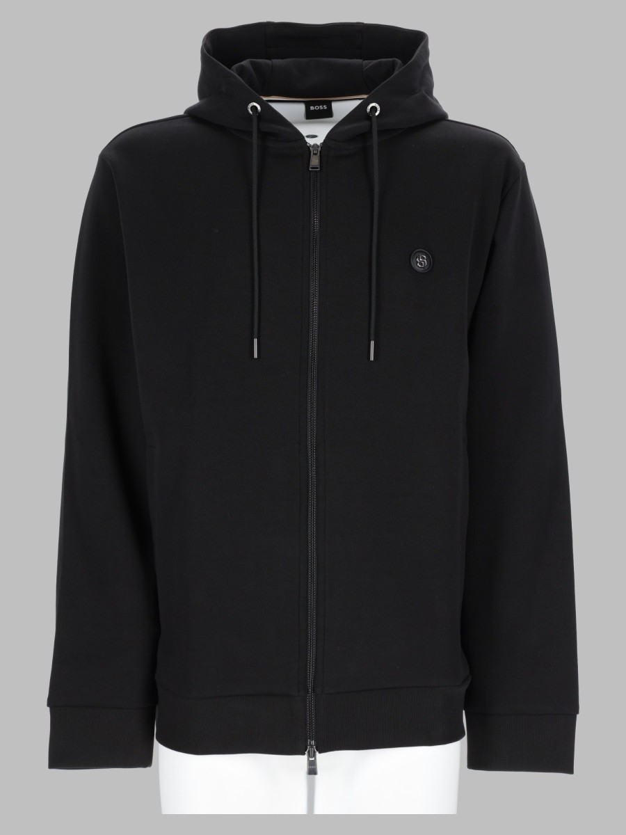 Boss FELPA CON ZIP E CAPPUCCIO