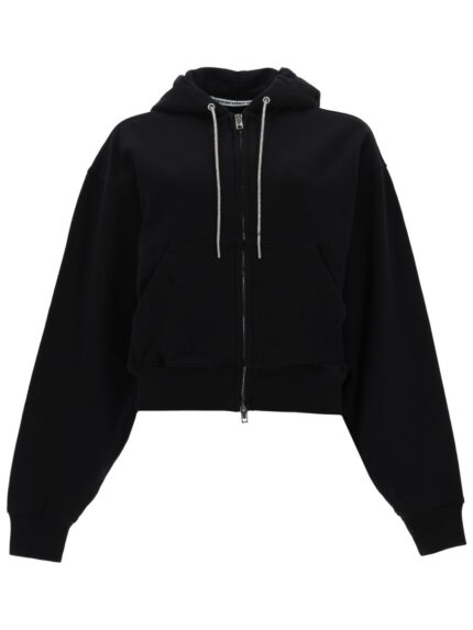 Alexander Wang FELPA CON ZIP E CAPPUCCIO