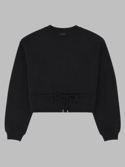 Dries Van Noten FELPA CROPPED CON COULISSE
