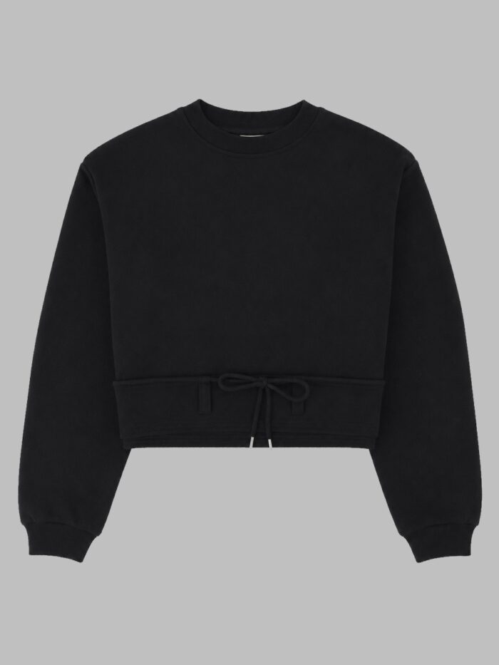 dries van noten felpa cropped con coulisse Dries Van Noten FELPA CROPPED CON COULISSE