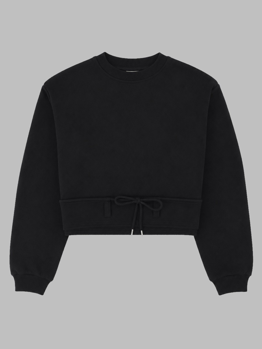 Dries Van Noten FELPA CROPPED CON COULISSE