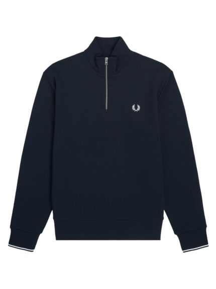 FRED PERRY Felpa In Cotone A Mezza Zip