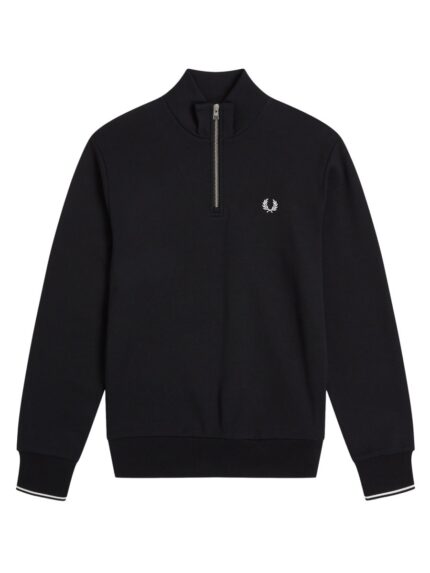 FRED PERRY Felpa In Cotone A Mezza Zip