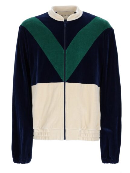 Valentino Garavani Felpa In Jersey Di Cotone Con Zip