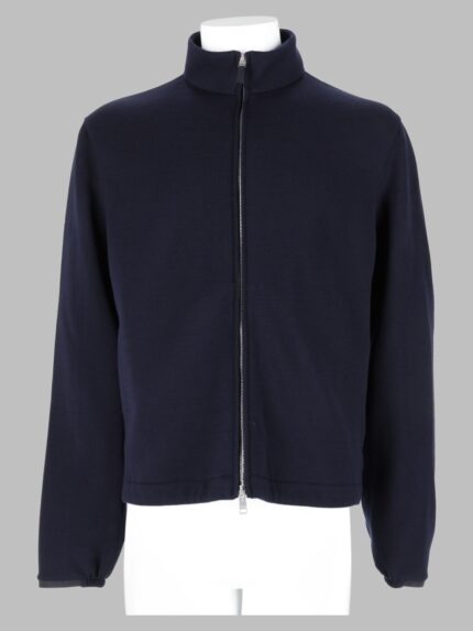 Zegna Felpa In Lana Misto Cotone E Seta Con Zip