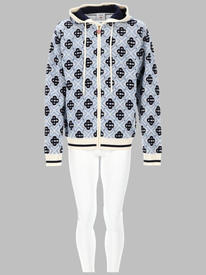 casablanca felpa monogram con cappuccio e zip CASABLANCA FELPA MONOGRAM CON CAPPUCCIO E ZIP