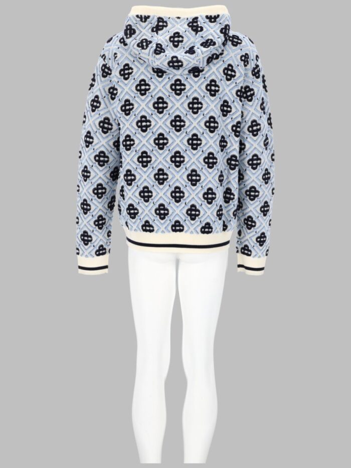 CASABLANCA FELPA MONOGRAM CON CAPPUCCIO E ZIP