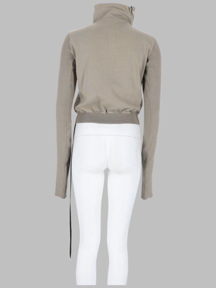 RICK OWENS DRKSHDW FELPA "MOUNTAIN" CON ZIP ASIMMETRICA