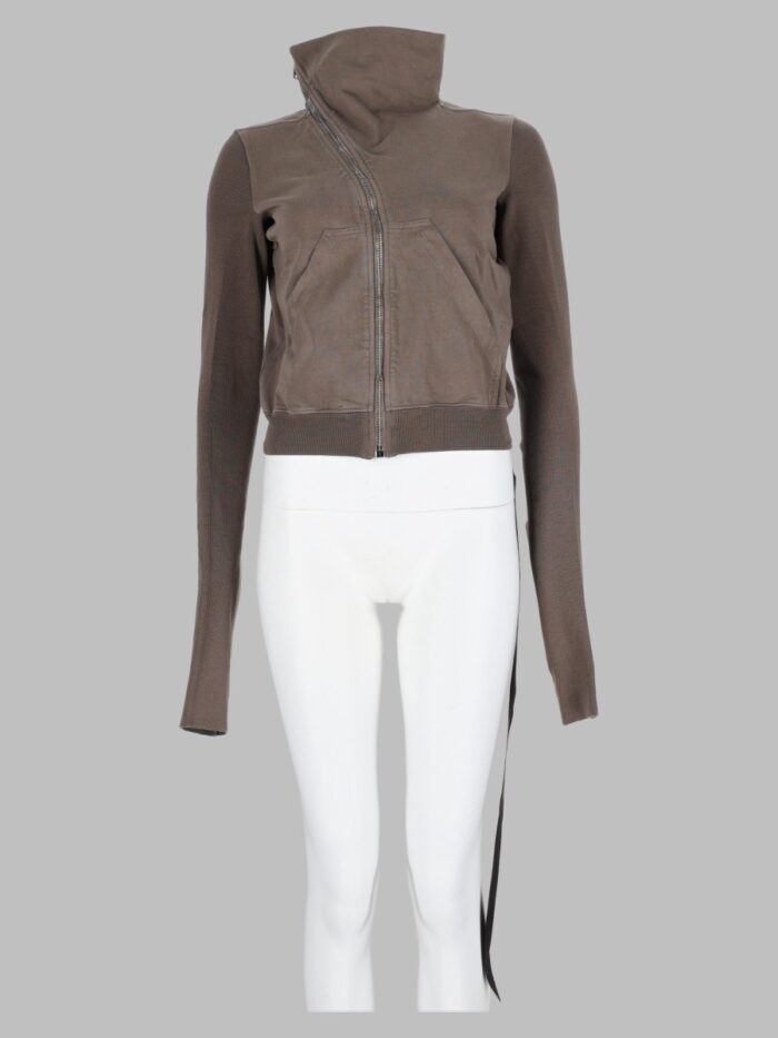 rick owens drkshdw felpa "mountain" con zip asimmetrica RICK OWENS DRKSHDW Felpa "Mountain" Con Zip Asimmetrica