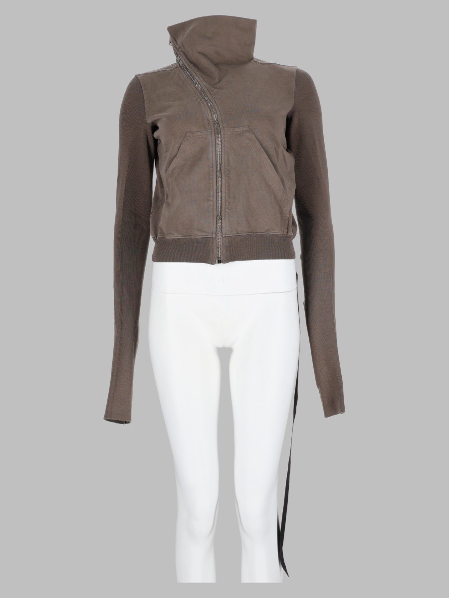 RICK OWENS DRKSHDW Felpa "Mountain" Con Zip Asimmetrica