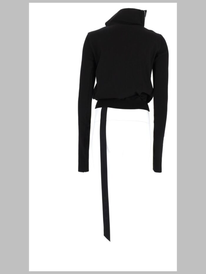 RICK OWENS DRKSHDW FELPA "MOUNTAIN" CON ZIP ASIMMETRICA