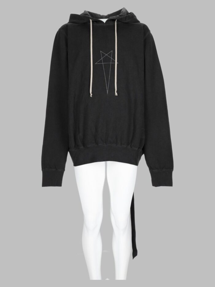 rick owens drkshdw felpa oversize con cappuccio RICK OWENS DRKSHDW Felpa Oversize Con Cappuccio