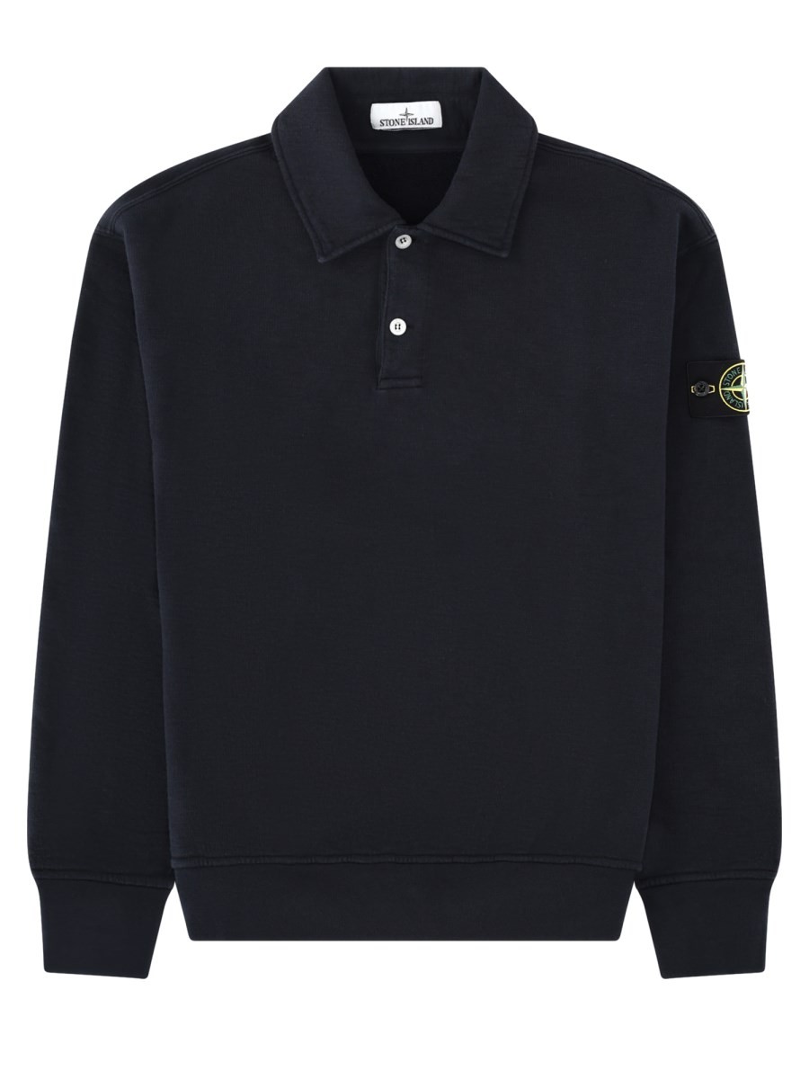 Stone Island Felpa Oversize Con Colletto Polo