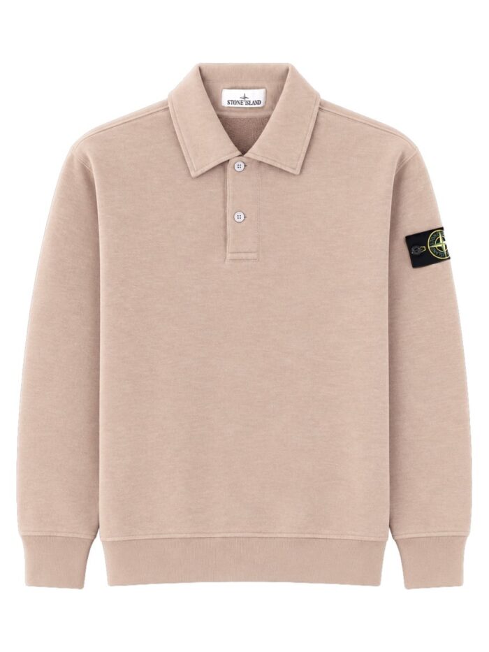 stone island felpa oversize con colletto polo Stone Island Felpa Oversize Con Colletto Polo