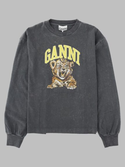 GANNI Felpa "Tiger" Con Logo