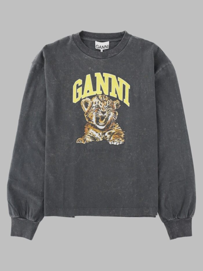 GANNI Felpa "Tiger" Con Logo