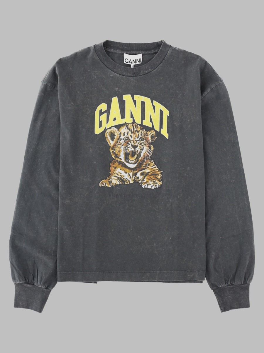 GANNI Felpa "Tiger" Con Logo