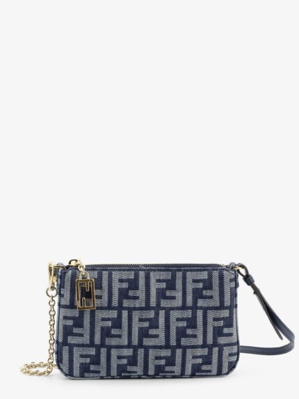 Fendi Baguette FF Jacquard Fabric Clutch Bag