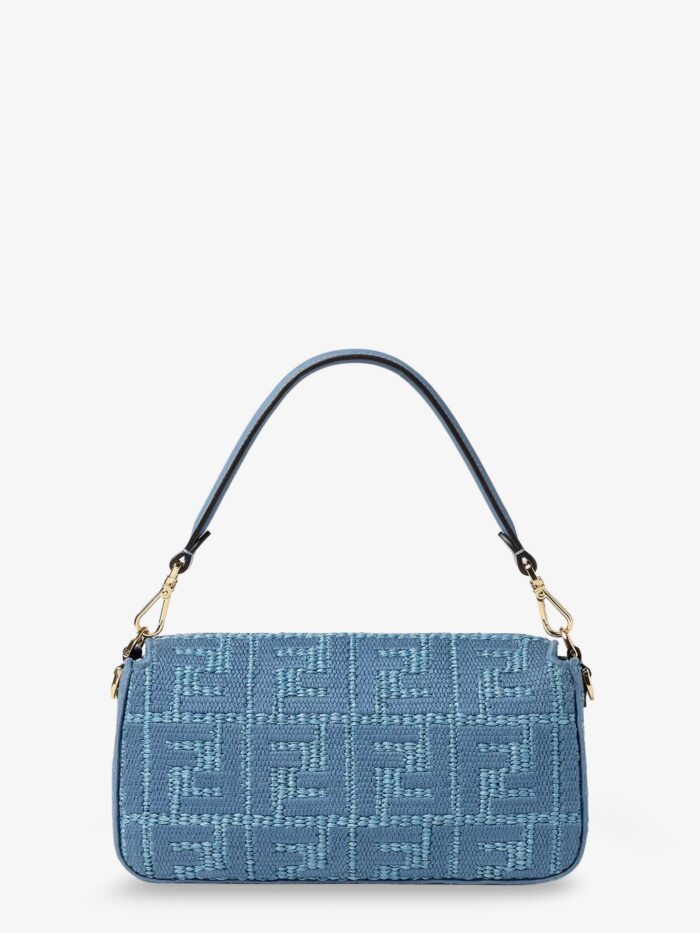 Fendi Baguette® Handbag In Raffia With All-over FF Embroidery