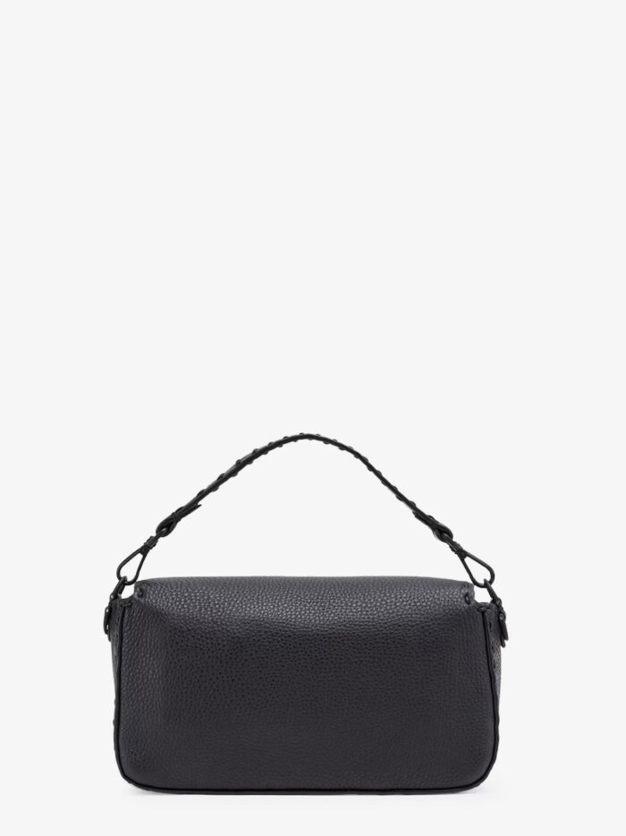 Fendi Baguette Leather Shoulder Bag With Selleria Stitchings