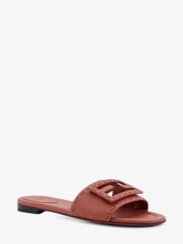 Fendi Baguette Leather Slides
