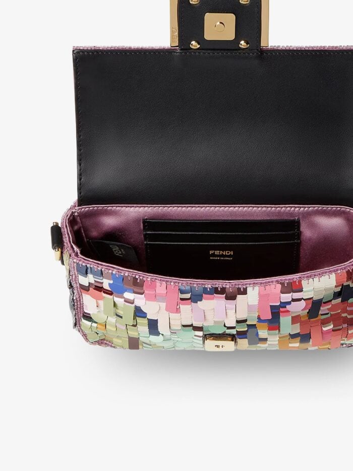 Fendi Baguette Mini Crossbody Bag With All-over Sequin Detail