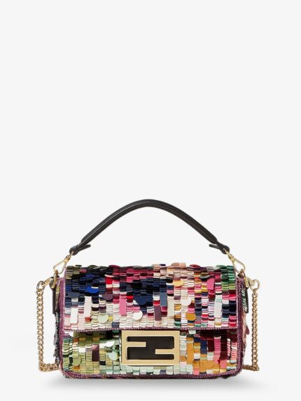 Fendi Baguette Mini Crossbody Bag With All-over Sequin Detail