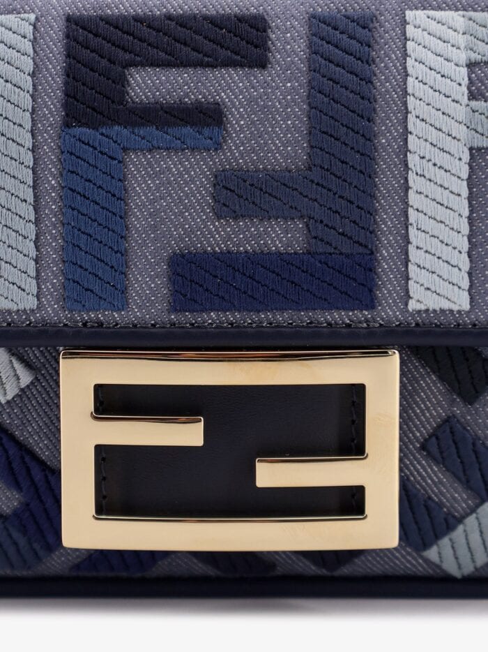Fendi Baguette Mini Jacquard FF Fabric Crossbody Bag