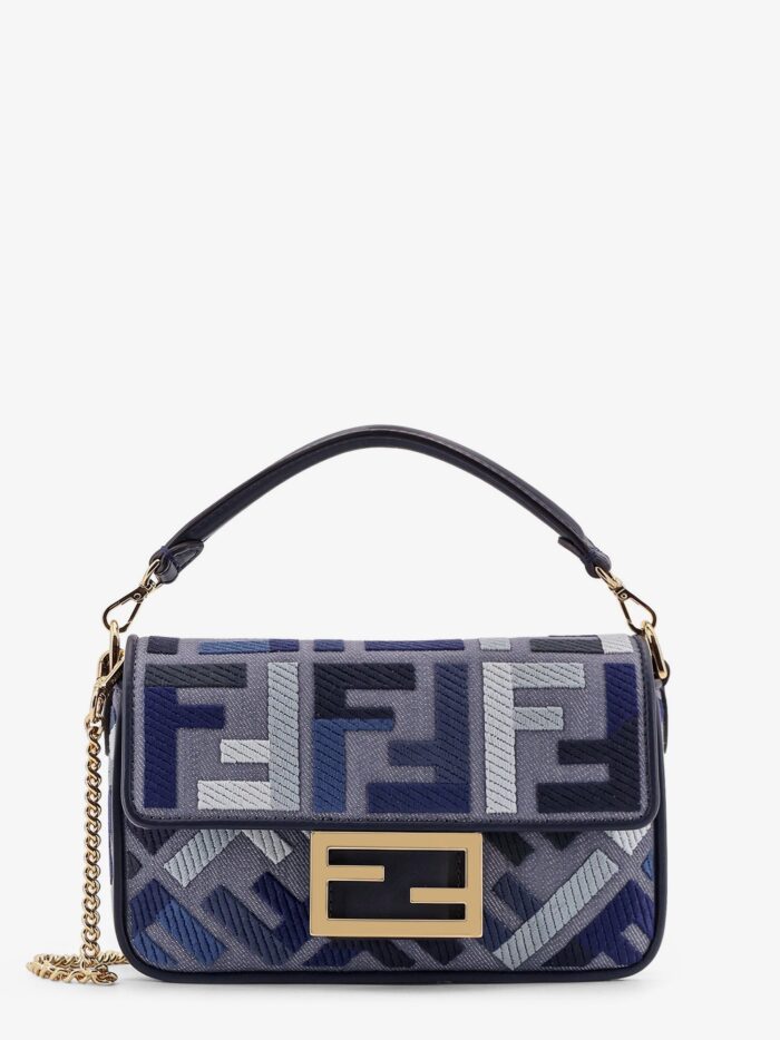 Fendi Baguette Mini Jacquard FF Fabric Crossbody Bag
