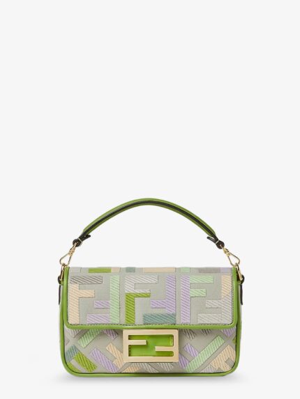 Fendi Baguette Mini Multicolored FF Fabric Crossbody Bag